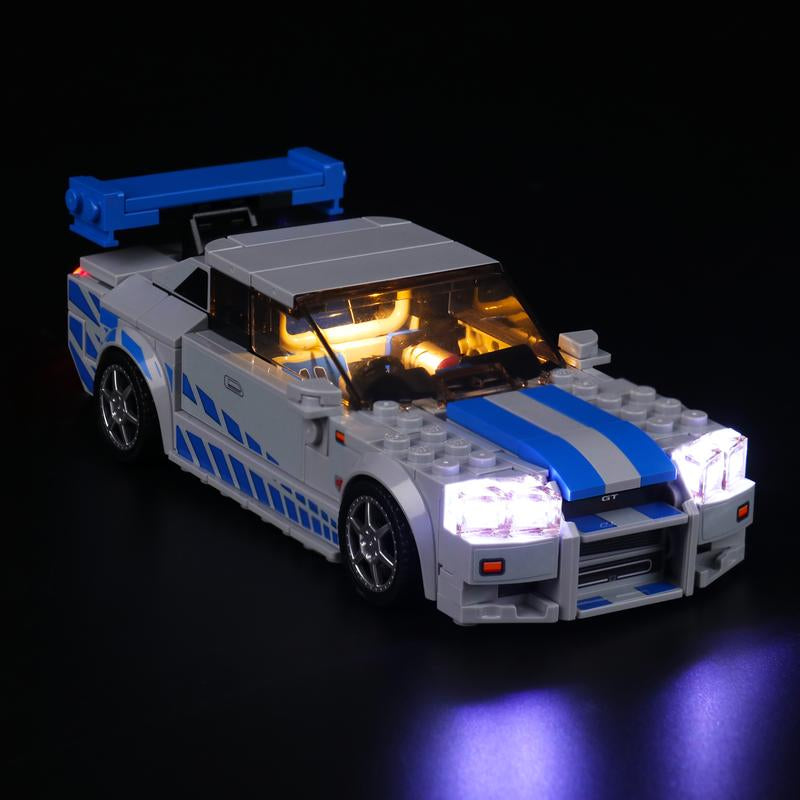 LED Light Kit Compatible with Lego Speed Champions Fast & Furious Nissan Skyline GT-R (R34) Toy Car Building Set, Blue Underglow Lights for Lego 76917,Birthday, Holiday, Gift (No Building Blocks, Just Lights)
