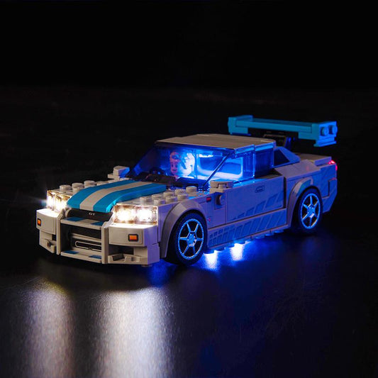 LED Light Kit Compatible with Lego Speed Champions Fast & Furious Nissan Skyline GT-R (R34) Toy Car Building Set, Blue Underglow Lights for Lego 76917,Birthday, Holiday, Gift (No Building Blocks, Just Lights)