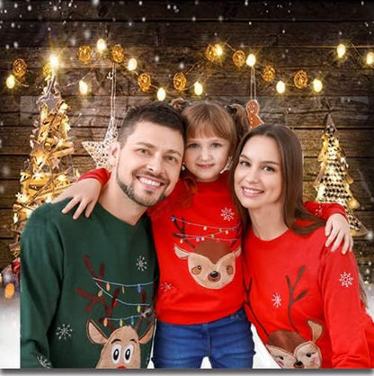 8X8Ft Christmas Backdrops Winter Snow Photography Back Drop Christmas Deer Bokeh Stars Backgrounds Holiday Children Photo Professional Photography Studiod215