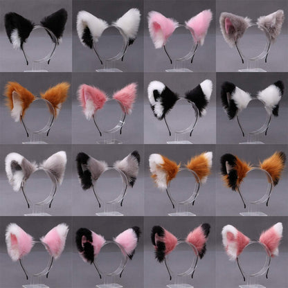Cosplay Women Plush Furry Cat Ears Headwear Accessory for Party