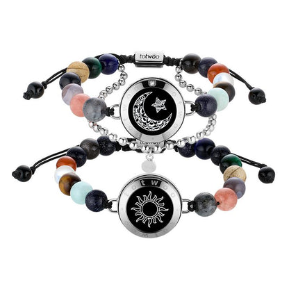 【Creative Gifts】Totwoo Sun&Moon Touch Bracelets Functional Love Connect Gift for Boyfriend or Girlfriend or Your Familay