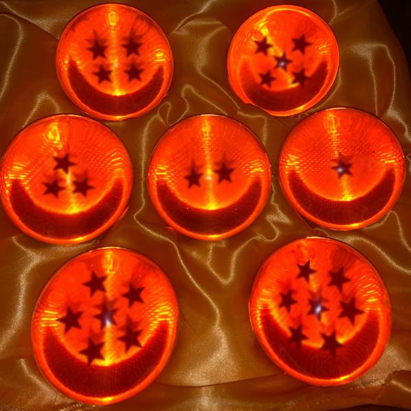 DLDA 7 Dragon Z 35MM/1.37 Inches Crystal Ball Acrylic Glass Ball, Comes with Gift Box, 1-7 Stars, Preferred for Anime Collectors, Decoration, Transparent Dragon Toy Ball Starry