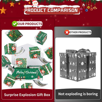 20 Bounces Surprise Gift Box Explosion Unique Folding Bouncing Red Envelope Cash Box with Confetti for Christmas Birthday Anniversary Valentine and Proposal