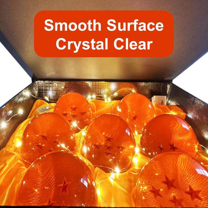 DLDA 7 Dragon Z 35MM/1.37 Inches Crystal Ball Acrylic Glass Ball, Comes with Gift Box, 1-7 Stars, Preferred for Anime Collectors, Decoration, Transparent Dragon Toy Ball Starry