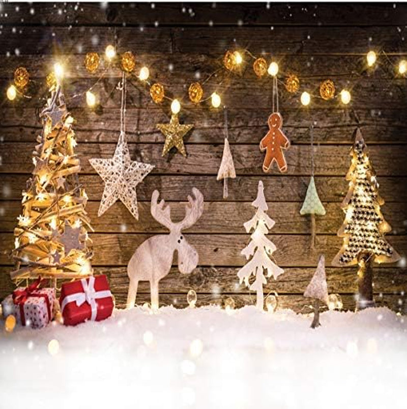 8X8Ft Christmas Backdrops Winter Snow Photography Back Drop Christmas Deer Bokeh Stars Backgrounds Holiday Children Photo Professional Photography Studiod215