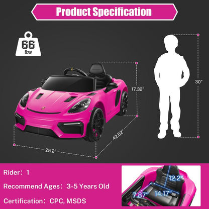 Coclub Porsche 718 Spyder Ride-On Car with Remote Control for Kids, 12V Powered Electric Car, Boys Girls Gifts
