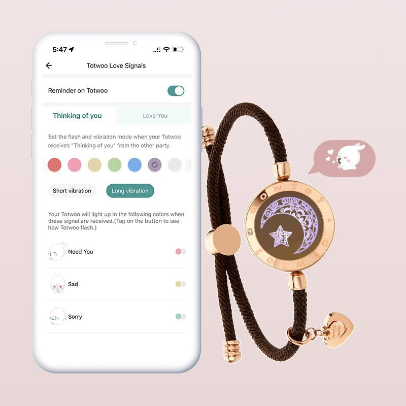 【Creative Gifts】Totwoo Sun&Moon Touch Bracelets Functional Love Connect Gift for Boyfriend or Girlfriend or Your Familay