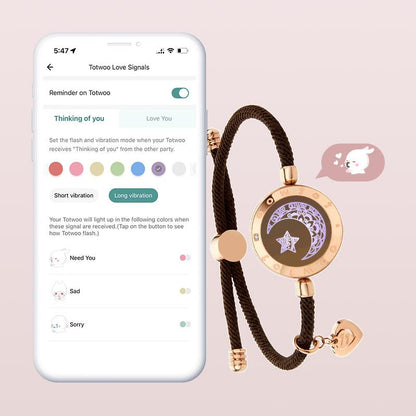 【Creative Gifts】Totwoo Sun&Moon Touch Bracelets Functional Love Connect Gift for Boyfriend or Girlfriend or Your Familay