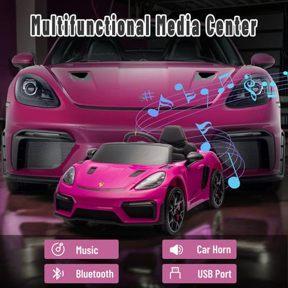 Coclub Porsche 718 Spyder Ride-On Car with Remote Control for Kids, 12V Powered Electric Car, Boys Girls Gifts