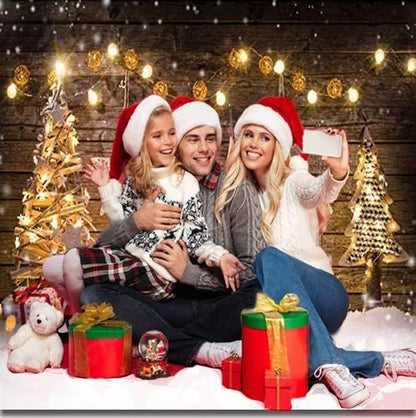 8X8Ft Christmas Backdrops Winter Snow Photography Back Drop Christmas Deer Bokeh Stars Backgrounds Holiday Children Photo Professional Photography Studiod215