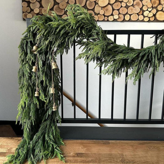 Natural Christmas Greenery - Real Touch Norfolk Pine Garland Vibrant Artificial Cedar Garland Hobby Lobby Christmas Christmas Tree Decor Christmas Garland Tacky Christmas Tree Christmas Decorations 24 Christmas Tags