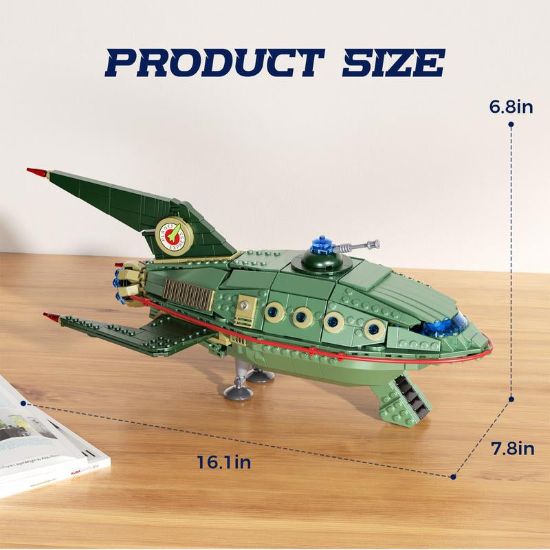 Tiktokshopblackfriday Futuristic Flying Vehicle Building Blocks Set (928 Pcs) – DIY Spaceship Toy for Kids & Teens, Ideal Halloween & Christmas Gift for Sci-Fi & Engineering Fans