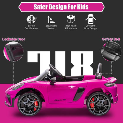 Coclub Porsche 718 Spyder Ride-On Car with Remote Control for Kids, 12V Powered Electric Car, Boys Girls Gifts