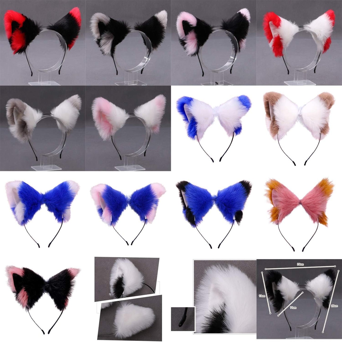 Cosplay Women Plush Furry Cat Ears Headwear Accessory for Party