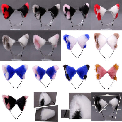 Cosplay Women Plush Furry Cat Ears Headwear Accessory for Party