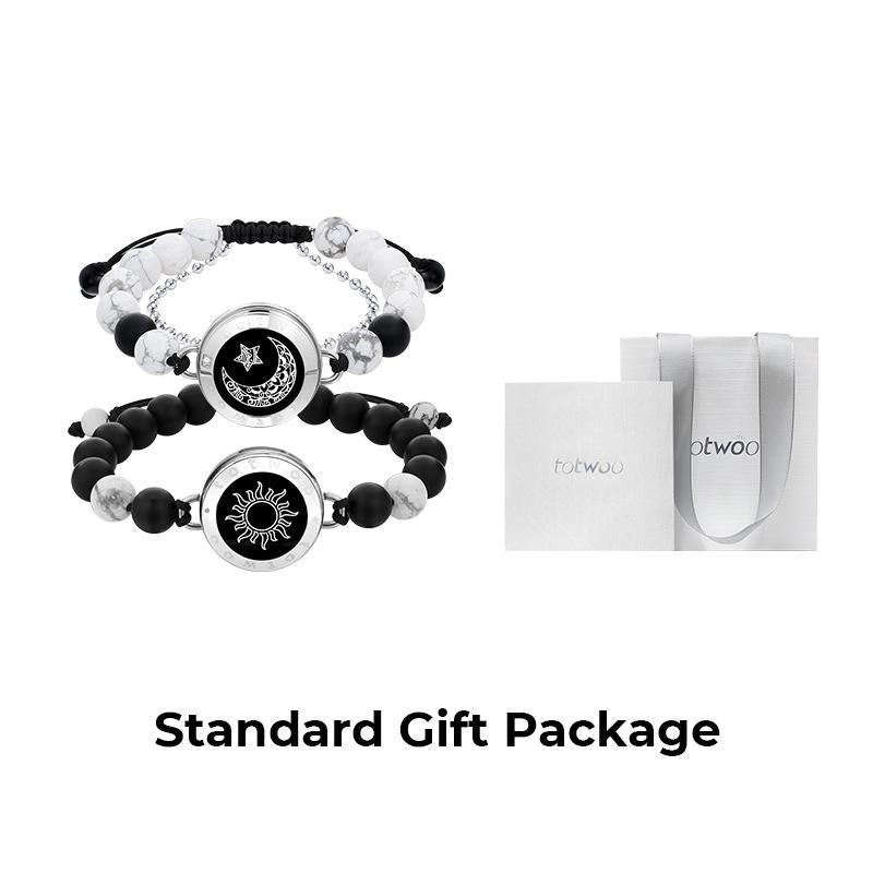 【Creative Gifts】Totwoo Sun&Moon Touch Bracelets Functional Love Connect Gift for Boyfriend or Girlfriend or Your Familay
