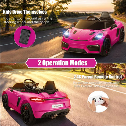 Coclub Porsche 718 Spyder Ride-On Car with Remote Control for Kids, 12V Powered Electric Car, Boys Girls Gifts