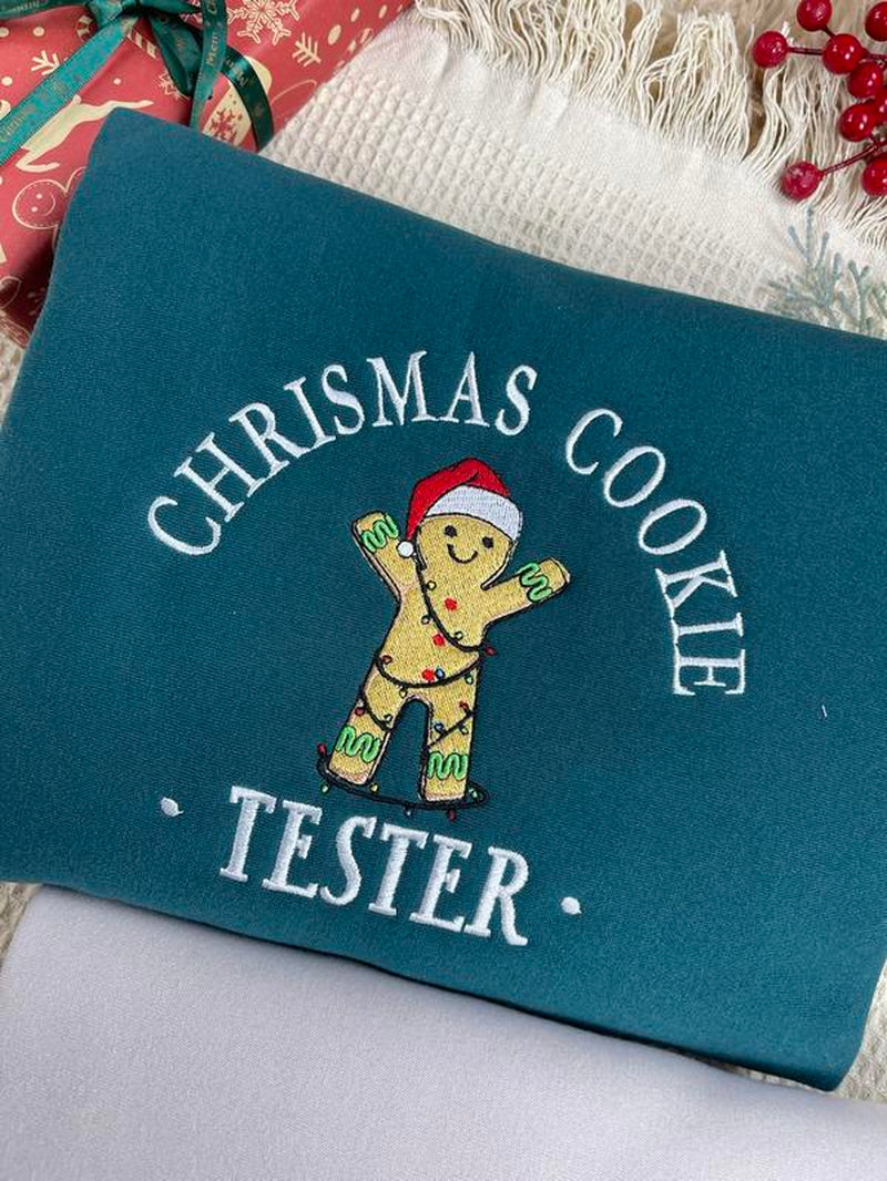 Christmas Cookie Baker Gingerbread Sweatshirt, Christmas Matching Embroidered Sweatshirt, Christmas Funny Sweatshirt Christmas Gift