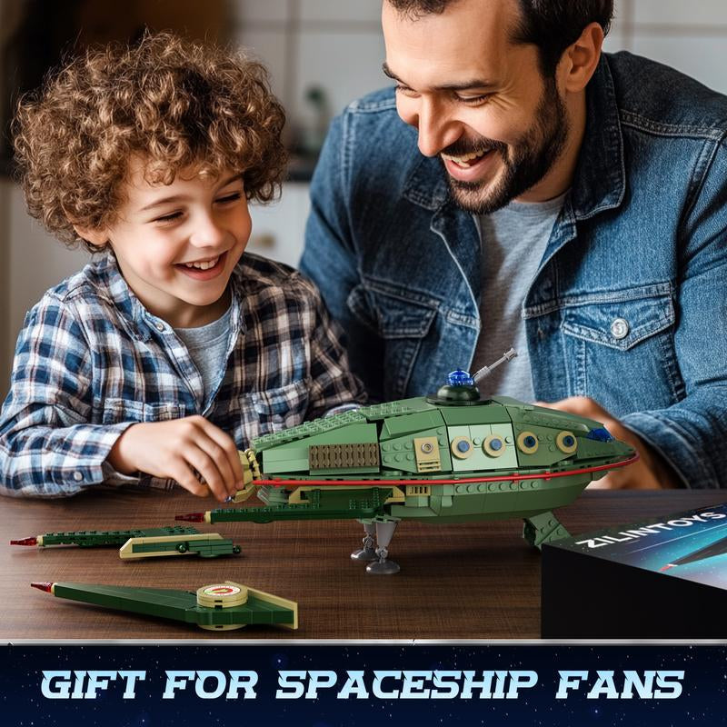Tiktokshopblackfriday Futuristic Flying Vehicle Building Blocks Set (928 Pcs) – DIY Spaceship Toy for Kids & Teens, Ideal Halloween & Christmas Gift for Sci-Fi & Engineering Fans