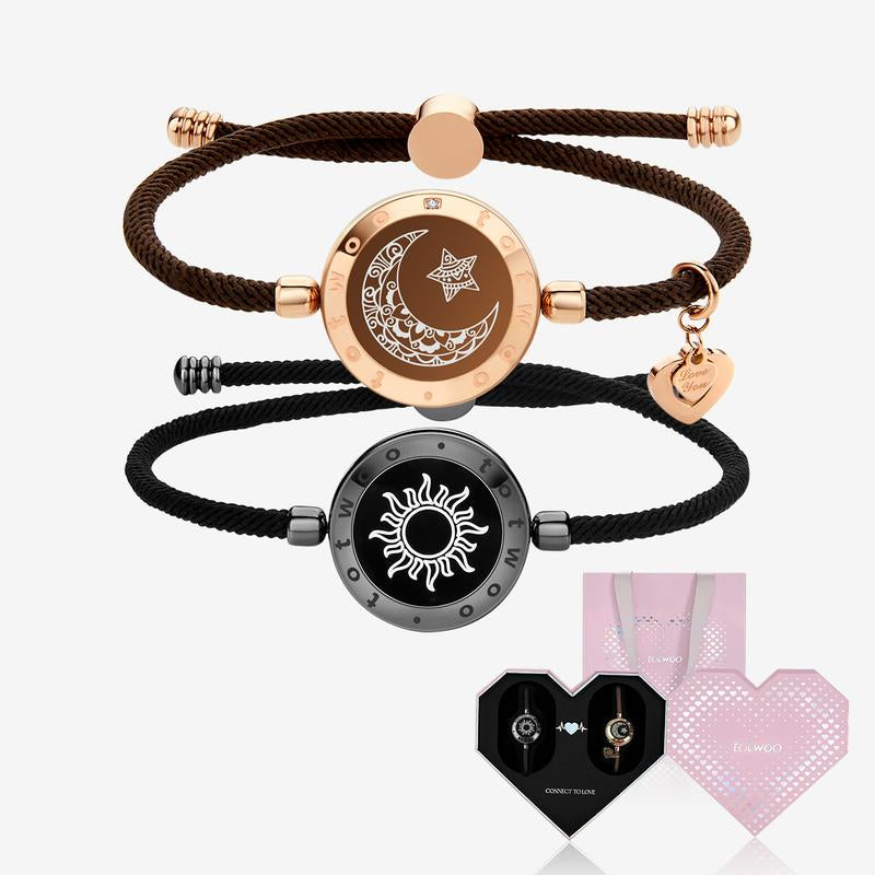 【Creative Gifts】Totwoo Sun&Moon Touch Bracelets Functional Love Connect Gift for Boyfriend or Girlfriend or Your Familay