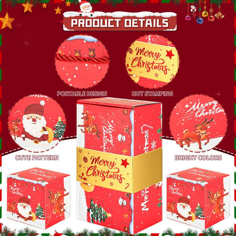 20 Bounces Surprise Gift Box Explosion Unique Folding Bouncing Red Envelope Cash Box with Confetti for Christmas Birthday Anniversary Valentine and Proposal